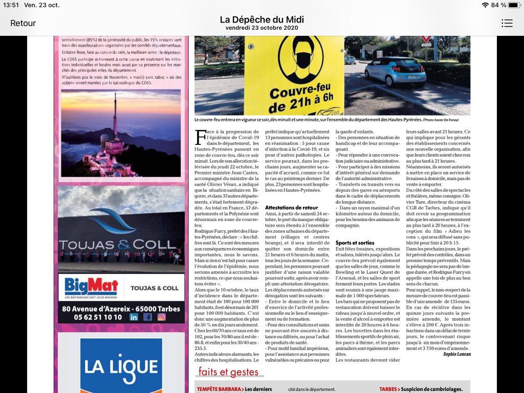 La Dépèche du Midi 20201023